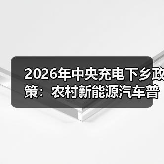 2026年中央充电下乡政策：农村新能源汽车普及还缺什么？（图4）