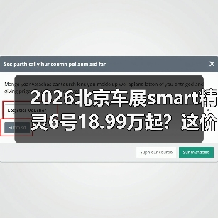 2026北京车展smart精灵6号18.99万起？这价格我服了（图2）