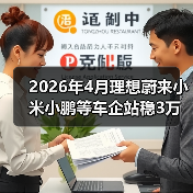 2026年4月理想蔚来小米小鹏等车企站稳3万辆？别急着开香槟（图3）