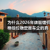 为什么2026年碳酸锂价格低位稳定是车企的真红利？（图2）