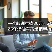 一个教训亏掉30万：2026年燃油车市场销量持续下滑经销商库存压力位于警戒线（图1）