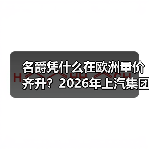 名爵凭什么在欧洲量价齐升?2026年上汽集团加速出海的秘密(图4) 名爵凭什么在欧洲量价齐升?2026年上汽集团加速出海的秘密(图4)