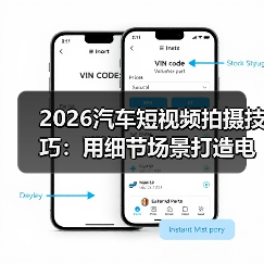 2026汽车短视频拍摄技巧:用细节场景打造电影感试驾体验(图2) 2026汽车短视频拍摄技巧:用细节场景打造电影感试驾体验(图2)